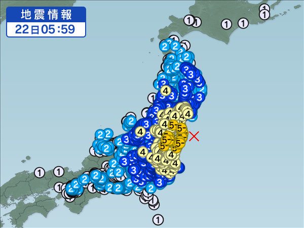 【警戒】福島県沖でM7.3の巨大地震が発生！福島に3mの津波警報が発令！