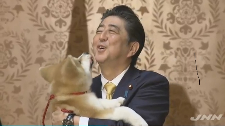 ザギトワ選手への秋田犬贈呈イベントに安倍夫妻が登場！安倍総理が前面にしゃしゃり出てきてマサルを抱っこ！