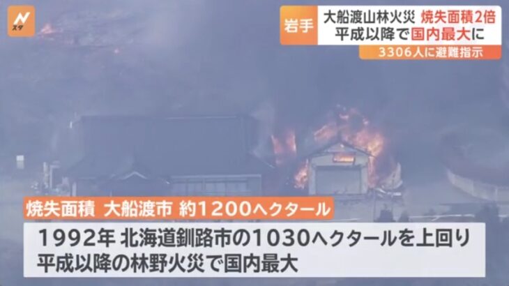 【またか】岩手・大船渡市の謎の森林巨大火災、大船渡市は「デジタル田園都市構想」を推進！専門家も「自然発火とは考えにくい」「（距離が離れており）飛び火も普通はない」とコメント！