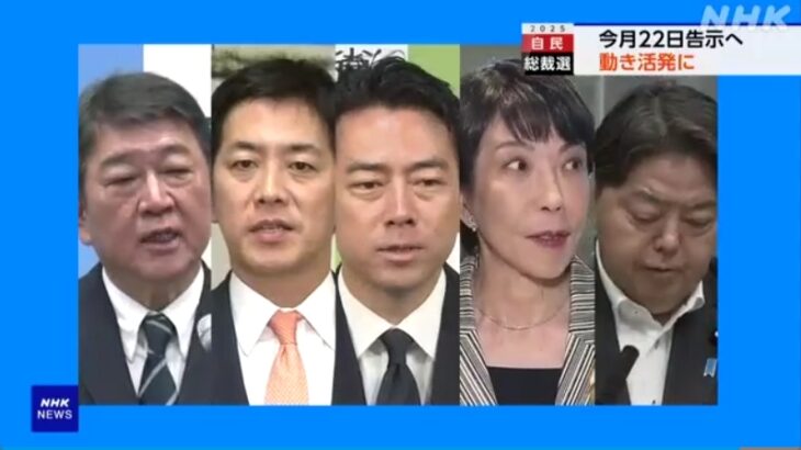 【デマ太郎の名前なし】小泉進次郎農水相が自民総裁選出馬の意向を固める！茂木・小泉・高市・小林・林の5名が総裁を争う構図固まる！